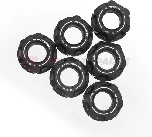 Vista 2 de MC MOTOPARTS Juego de tuercas de piñón trasero de carreras compatible con MT-07 MT-09/SP XSR 700 XSR 900 MT-09 Tracer FZ09 (negro)