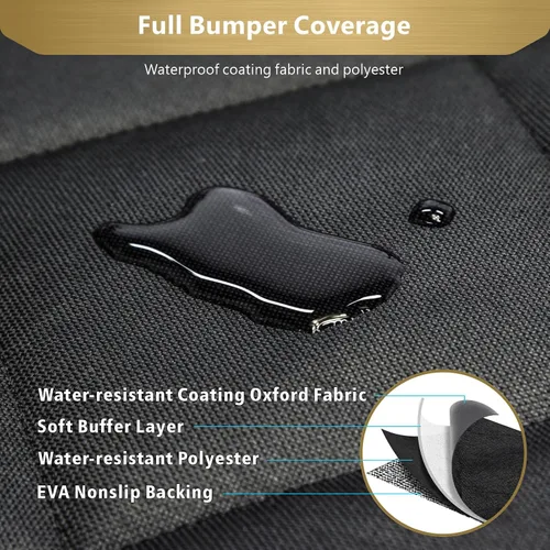 Vista 5 de F-color Funda para compartimiento de carga para SUV para perros - Forro de carga para mascotas impermeable con solapas laterales, cubierta de carga