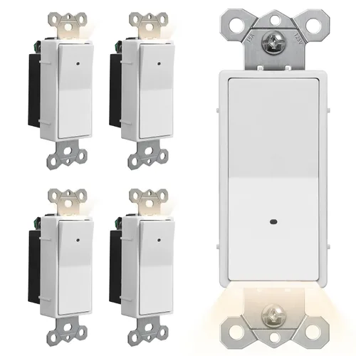 Vista 12 de CML Interruptor de Luz Decorativo de Doble Balancín, Interruptor de Pared de Paleta de Polo Simple Dual, Interruptor Eléctrico de Encendido/Apagado