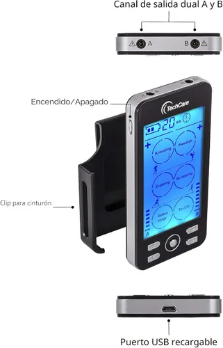 Vista 3 de TENS unidad modos de 24, dispositivo estimulador masajeador de músculo y de pulso, máquina para ciática, alivio del dolor del túnel carpiano FDA