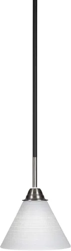 Vista 194 de Toltec Lighting Paramount - Mini colgante de 1 luz en acabado negro mate con cristal de arte perla de 7 pulgadas y estilo negro