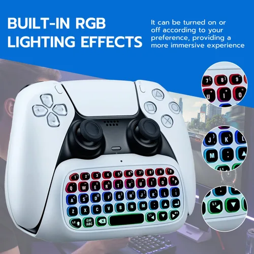 Vista 10 de Mcbazel Chatpad Keyboard for PlayStation 5 Controller and DualSense Edge