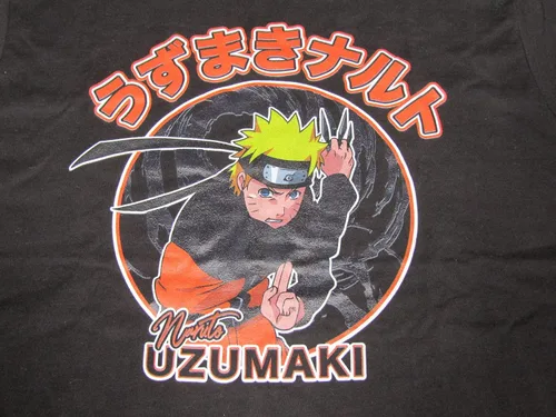 Vista 2 de Naruto Shippuden Nine Tails Ninja - Camiseta negra para hombre