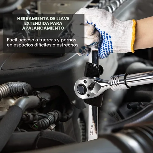 Vista 5 de Anblak Extensor de Llave para Barras de Disyuntor de 1/2 Pulgada de Unidad/21 mm de Unidad Hexagonal, Adaptador Universal de Extensión de Llave