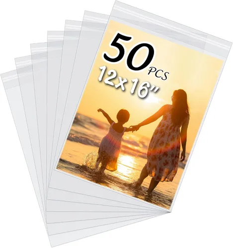 Vista 13 de Paquete de 50 bolsas de almacenamiento sin ácidos transparentes para impresiones artísticas de 8.5 x 11 pulgadas, imágenes, fotos, marcos mate