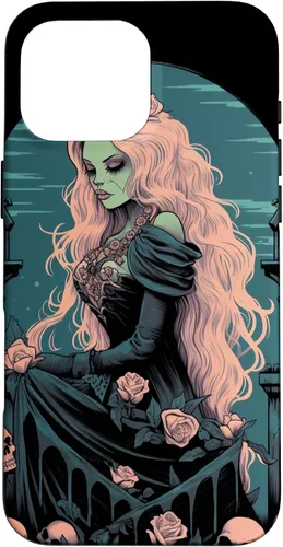 Vista 19 de Funda para iPhone 16 Gothic Girl Pastel Goth Wiccan Pagan Anime Nu Goth Grunge
