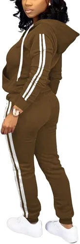 Vista 3 de TOPSRANI Conjunto de dos piezas para mujer conjunto de sudadera con capucha y pantalones deportivos a juego