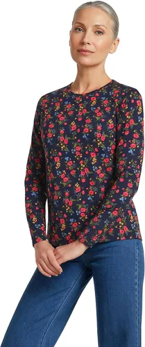 Vista 40 de Lands' End - Camiseta de manga larga, cuello redondo y holgada de algodón Supima cultivado en EE. UU. para mujer Blanco