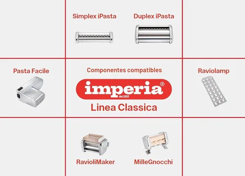 Vista 5 de Imperia Pastapresto Maker, potente máquina eléctrica de pasta de 120 V con motor, 100% fabricada en Italia, construcción de acero resistente con 6