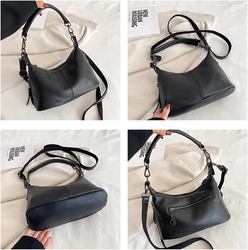 Vista 4 de SMITH SURSEE Bolsos cruzados de cuero para mujer, bolso de hombro pequeño Hobo para mujer, bolsos cruzados con borla