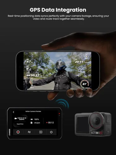 Vista 4 de CHIGEE AIO-5 EVO - Sistema de conducción inteligente para motocicleta, CarPlay inalámbrico y Android Auto, doble cámara de salpicadero delantera