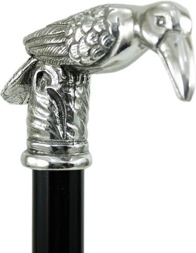 Vista 6 de Italia - Bastón grabado personalizado para hombres y mujeres, caña de madera, mango de metal, bastón en peltre fino de cuervo