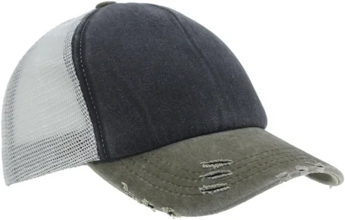 Vista 29 de The Vintage Year Gorra de béisbol ajustable de los deportes del camionero de la malla estructurada del algodón liso Negro