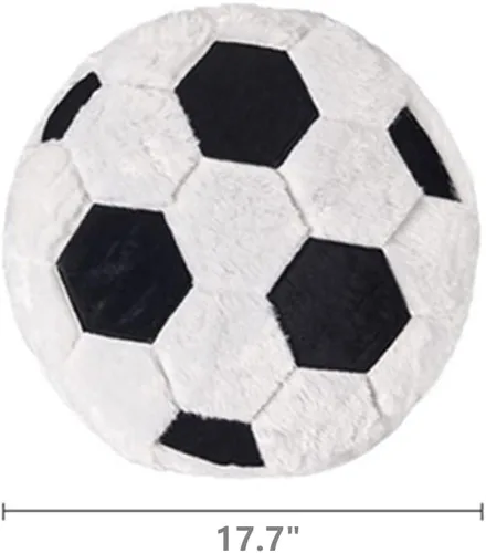 Vista 2 de Almohada de fútbol de 17.7 pulgadas, cojín de peluche suave, juguete deportivo suave y duradero, para decoración de sofá, habitación y cumpleaños