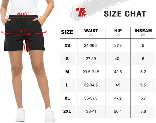 Vista 7 de TBMPOY Women's 5'' Golf Hiking Shorts Quick Dry with 5 Pockets Stretch Athletic Casual Summer Trip Water Resistant