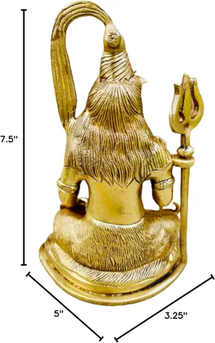 Vista 3 de QT Shopping Shiva - Estatua de ídolo de latón, Dios hindú, 7 en latón, estatuas de Shiva, estatua de regreso de boda, regalo de decoración