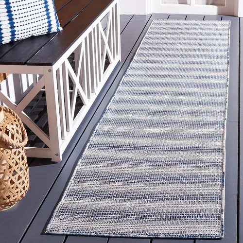 Vista 37 de SAFAVIEH Hampton Collection - Alfombra lavable para exteriores de 2 x 9 pies, color marfil y gris, no desprende pelusa y fácil de limpiar, ideal