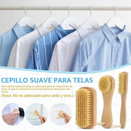 Vista 6 de DEBETOOL Cepillo de lavandería de 3 piezas para manchas en la ropa, cerdas