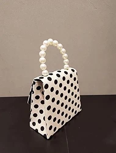 Vista 4 de Bolso de mano de lunares para mujer, bolso cruzado con asa superior