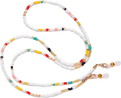 Vista 3 de Colorido soporte de cadena con cuentas para gafas de sol para mujeres., 70cm