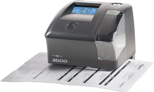 Vista 6 de Pyramid Time Systems - 3600SSK1 Reloj de tiempo y sello de documento With SmartSite LED Alignment and Tri-View Window, Includes 125 Time Cards