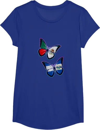 Vista 21 de Raíces biculturales de El Salvador y México. Versión mariposa Camiseta, Negro