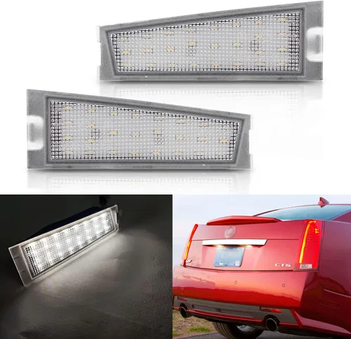 Vista 6 de Conjunto de luz LED para placa de matrícula para Cadillac CTS CTS-V Sedán 2008 2009 2010, reemplazo de lámpara de matrícula OEM 6000K xenón blanco