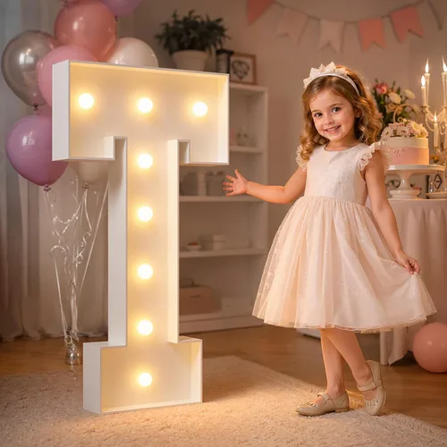 Vista 71 de imprsv Letras iluminadas grandes de 3 pies, letras iluminadas de marquesina para fiesta de cumpleaños (3 pies, letra y )