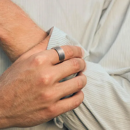 Vista 4 de King Will - Anillo de tungsteno básico para hombre, de 1564, 932, 516, 2364 y 2564 de pulgada, con acabado cepillado mate, ideal como anillo