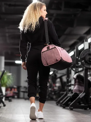 Vista 5 de Bolsa de gimnasio V1 para hombres y mujeres con compartimento para zapatos y artículos húmedos, bolsa de lona para viajes, deportes, fitness