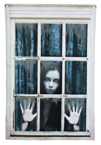 Vista 2 de Cortina Impresa Fantasma para Ventana de 47 Pulgadas Decoración Multicolor