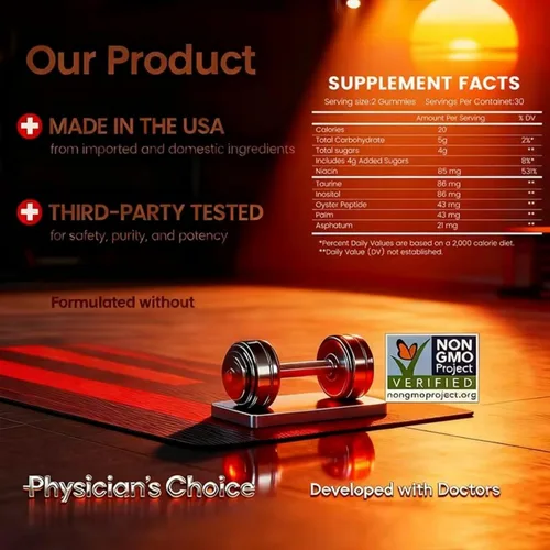 Vista 3 de HolyTime Power Gummies – Shilajit del Himalaya, péptido de ostras y palma enana americana – 60 masticables suaves veganos Vitalidad diaria