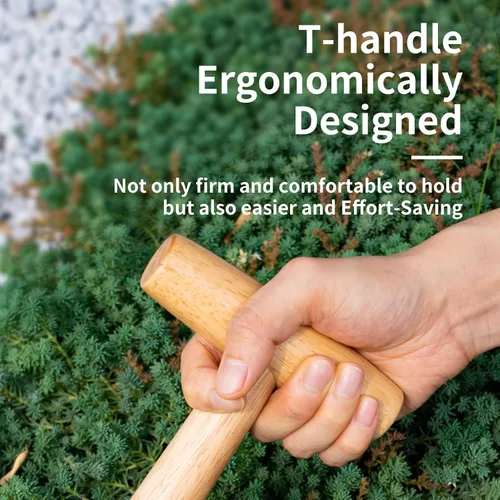 Vista 4 de FLORA GUARD - Herramienta de jardín para semillas, de acero con mango de madera Dibber de semillas de mano para plantar bulbos, sembrar semillas