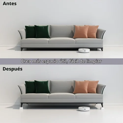 Vista 4 de Elevadores de cama de 1 pulgada, resistentes, paquete de 4 elevadores de muebles de cama, elevadores de 1,500 libras para sofá y mesa, color blanco