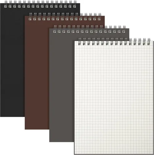 Vista 9 de Engrowtic Paquete de 1 bloc de notas en espiral de papel cuadriculado A5, bloc de notas encuadernado con alambre, bloc de notas de cuadrícula