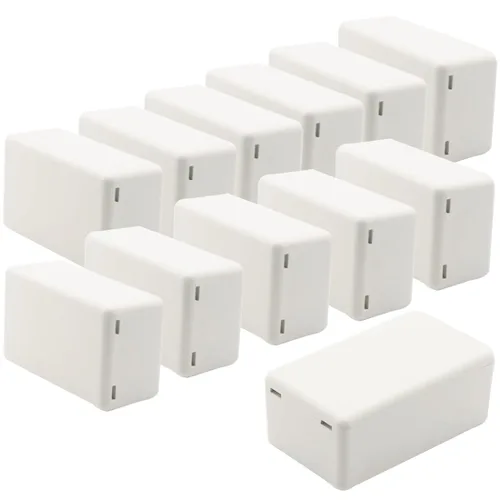 Vista 21 de Zulkit 12 cajas de proyecto de plástico ABS para proyectos eléctricos, caja de conexiones pequeña, color blanco, 2.17 x 1.28 x 0.79 pulgadas