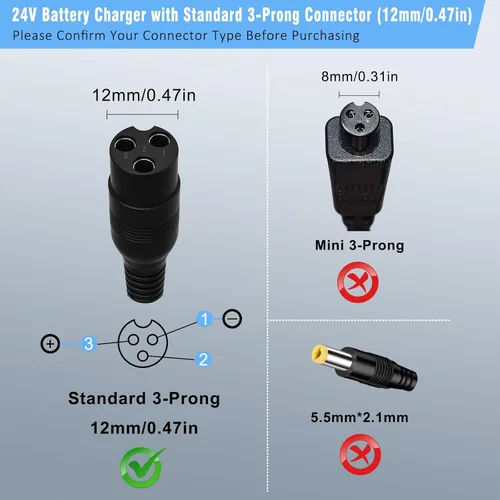 Vista 2 de Cargador Razor para ciclomotor eléctrico Razor MX350 Dirt Bike E100 E175 E200 E200S E300 E300S E500 Pocket Mod Sports Mod y Dirt Quad Reemplazo