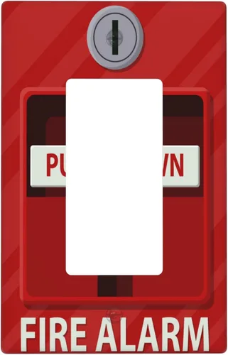 Vista 25 de Cubierta decorativa para interruptor de luz impresa con alarma de incendios, placa de pared decorativa de una sola palanca, placa frontal, 4.50 x