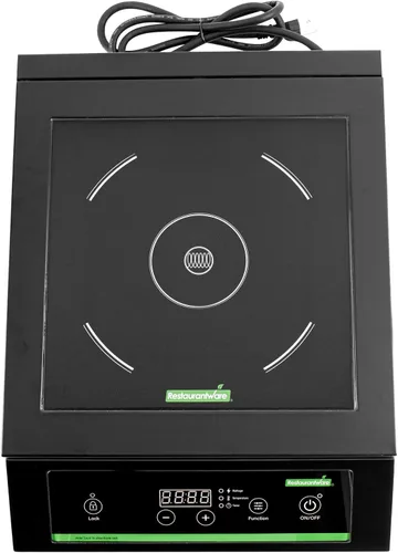 Vista 9 de Restaurantware -Kitchen Tek - Placa de inducción de 1800 W, 1 placa eléctrica con sensor táctil - 140F a 465F, 10 ajustes de potencia, estufa