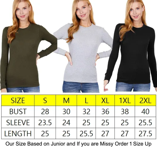 Vista 7 de Sudadera básica de manga larga para mujer, cuello redondo y cuello en V, ajustada, térmica, cálida, talla Plus (S-2XL)