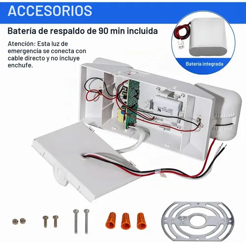 Vista 6 de Luces de emergencia LED con batería de respaldo, certificado UL 924
