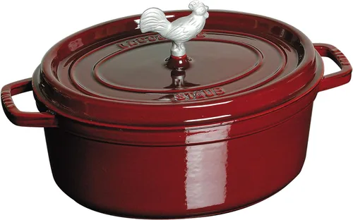 Vista 6 de Staub Hierro fundido Coq au Vin Cocotte de 5.75 cuartos de galón - Albahaca, Hecho en Francia