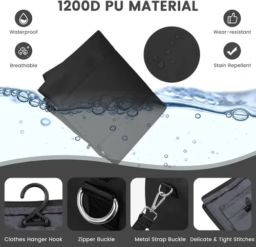 Vista 4 de Goplus Bolsa de mano para ropa, bolsa de viaje impermeable con compartimento para zapatos, correa de hombro desmontable, maleta 2 en 1, bolsa
