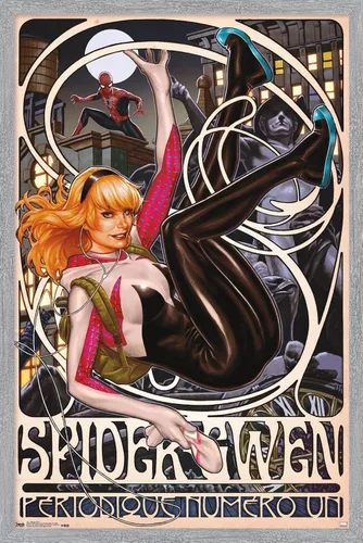 Vista 15 de Trends International Marvel Comics - Póster de pared de Spider-Gwen - Cover #1, 14.725 x 22.375 pulgadas, versión enmarcada de madera de granero