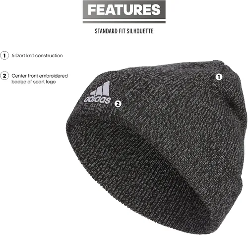Vista 2 de adidas Men's Team Issue Fold Beanie, Discontinued
