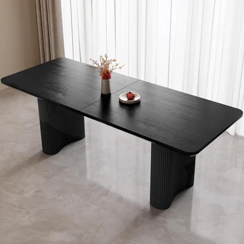 Vista 11 de Guyii Mesa de comedor grande blanca de 79 pulgadas para 8 mesas de comedor modernas de 8 plazas, mesa rectangular Kichen para comedor, restaurante