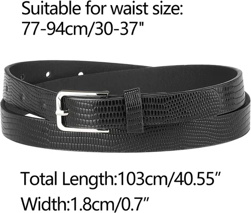 Vista 3 de Allegra K Cinturones de cintura ajustados para mujer, hebilla de un solo pasador, pantalones estampados de animales, cinturón fino de piel sintética