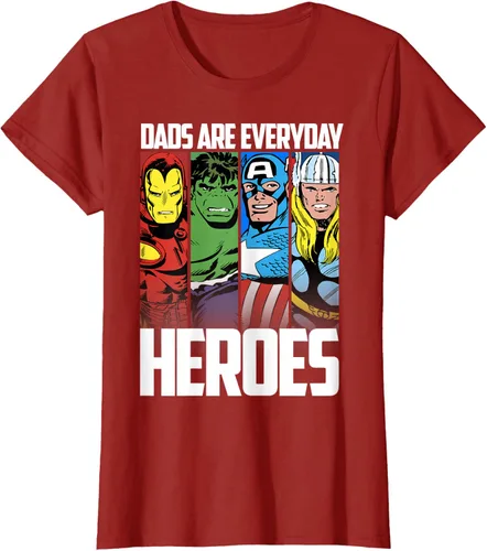 Vista 6 de Marvel Camiseta gráfica de héroes cotidianos para el Día del Padre de los Vengadores, Negro