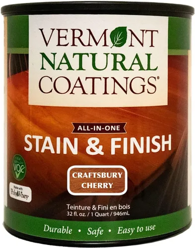 Vista 17 de Vermont Natural Coatings PolyWhey Stain & Finish - Champlain Blue - Cuarto de galón