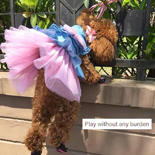 Vista 74 de ANIAC Daisy Vestidos para Perros Pequeños Hembra con Anillo para Correa, Nudo de Lazo Vestido de Boda para Cachorra, Traje de Gato de San Valentín